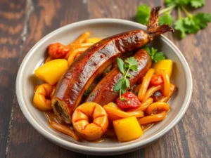 Tout savoir sur le rougail saucisse → Le rougail saucisse est un plat épicé et généreux venu de La Réunion.