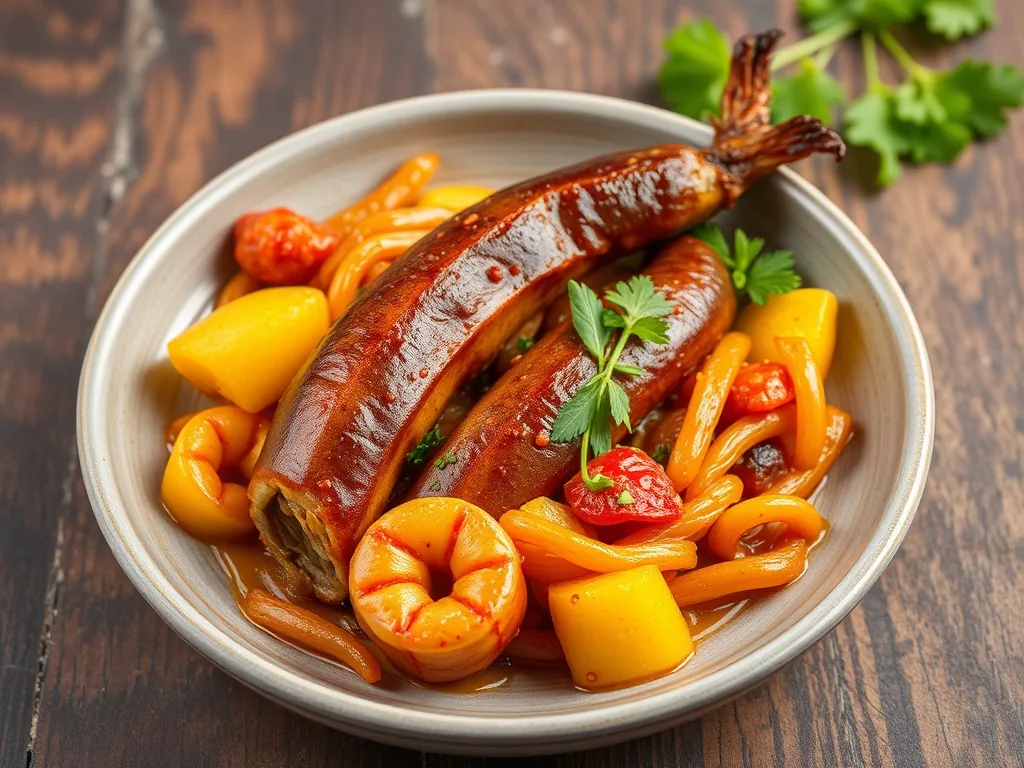 Tout savoir sur le rougail saucisse → Le rougail saucisse est un plat épicé et généreux venu de La Réunion.